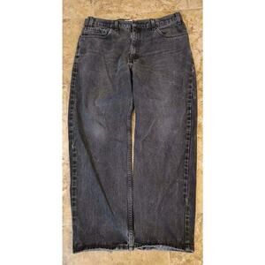 Levi's Signature Jeans Men's 38X30(see Pics) Relaxed Fit Black Distressed